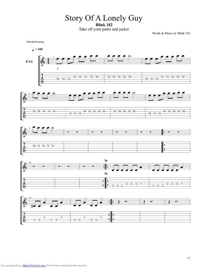 lonely boy guitar pro tab download