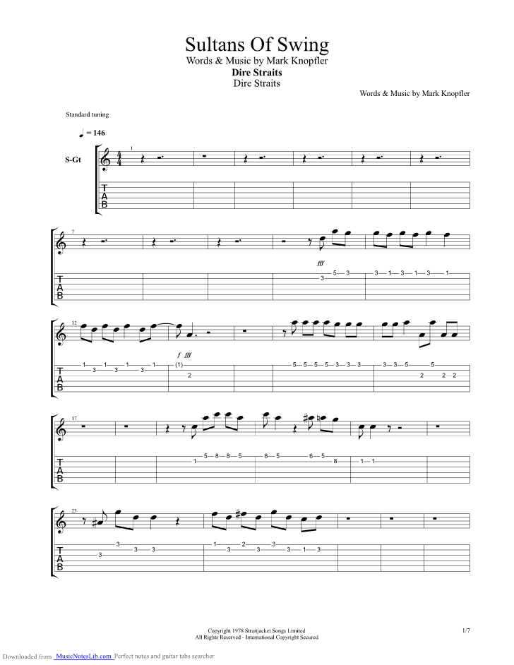 sultans of swing guitar pro tab download