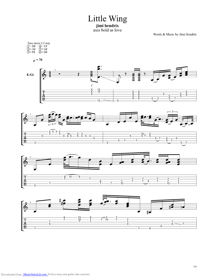 little wing guitar pro tab download