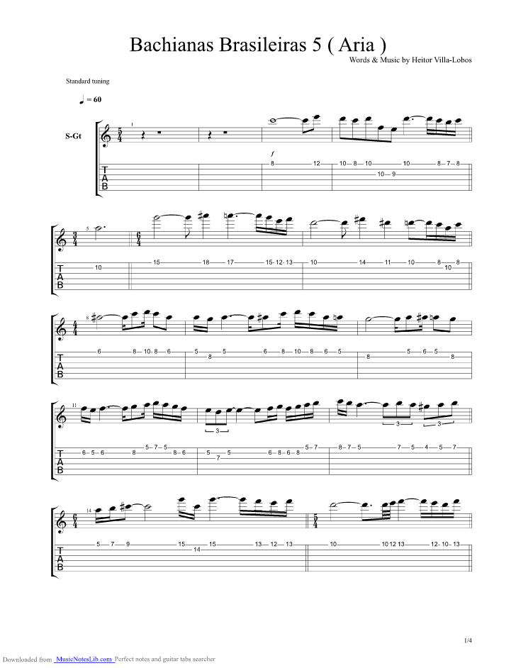 bachianas brasileiras guitar pdf worksheets