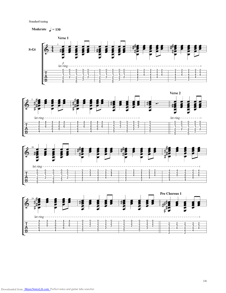 Never Gonna Be Alone guitar pro tab by Nickelback @ 