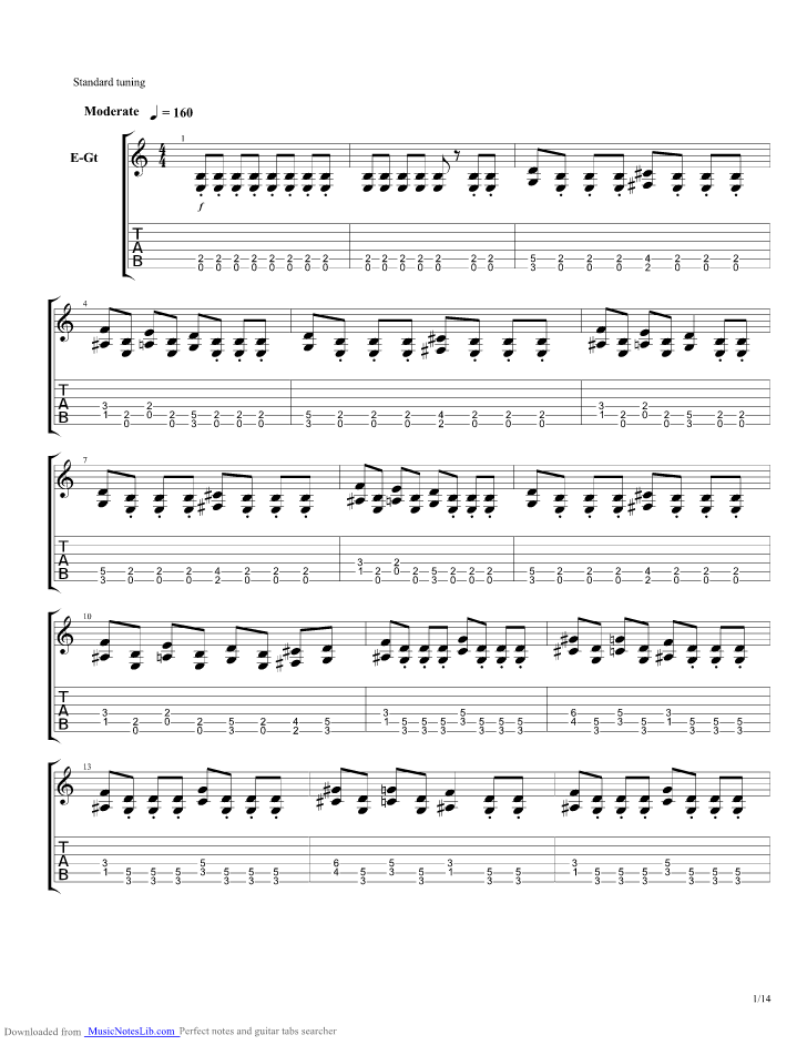 Doom - E2m3 - Refinery Intermission guitar pro tab by Misc Computer Games @