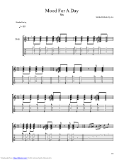 Mood For A Day Guitar Pro Tab By Yes @ Musicnoteslib.com