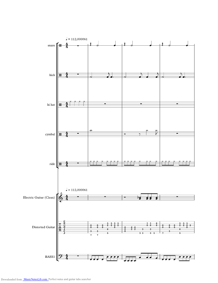 Good music sheet and notes by Better Than Ezra @ musicnoteslib.com