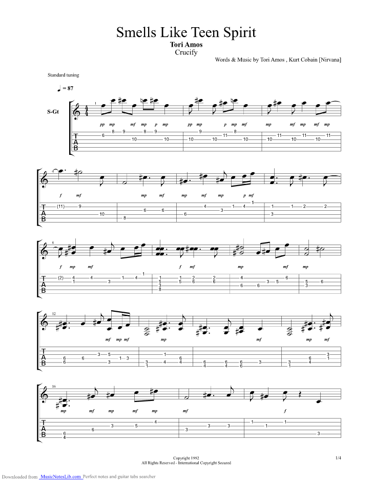 18+ Smells Like Teen Spirit Guitar Sheet Music Images // Like Sheet ...