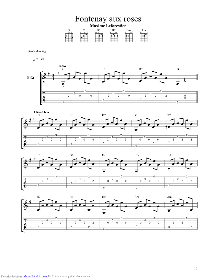 300 Tablatures de guitare (PDF) chanson française - Maxitabs