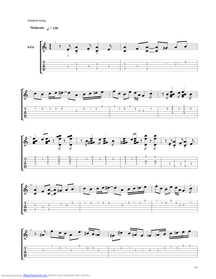 La Muerte Del Angel guitar pro tab by Astor Piazzolla @ musicnoteslib.com