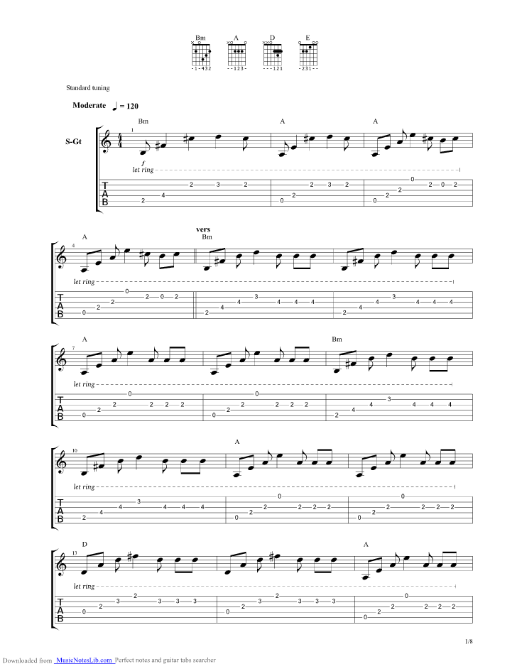 If You Think You Know How To Love Me guitar pro tab by Smokie ...