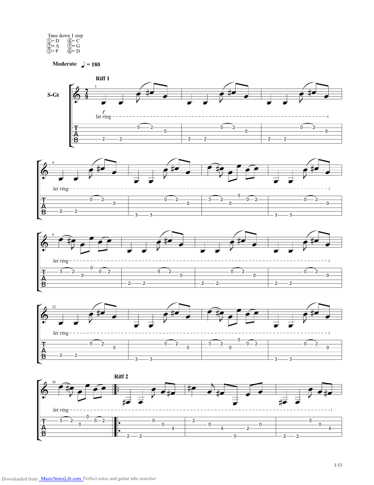 In Ruins guitar pro tab by Ikuinen Kaamos @ musicnoteslib.com