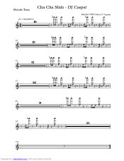 Cha Cha Slide music sheet and notes by Dj Casper musicnoteslib